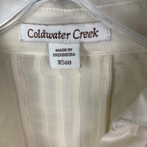 NWT Coldwater XS Long Sleeve Blouse Ivory Lace Detail Textured romantic fairy - Picture 3 of 7